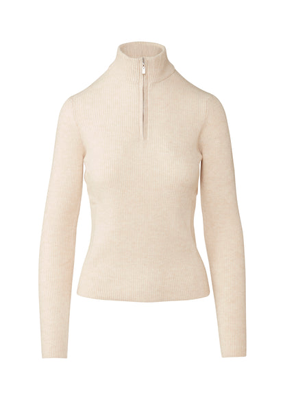 Rib Zip Mock