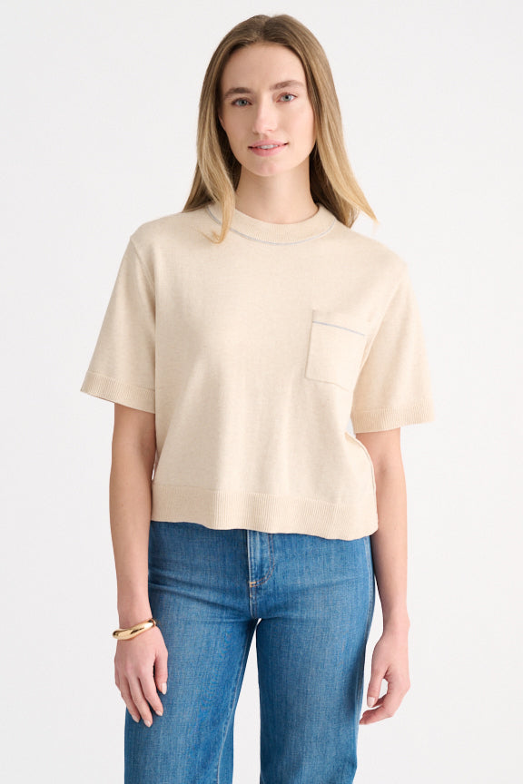 Tipped Short Sleeve Crew