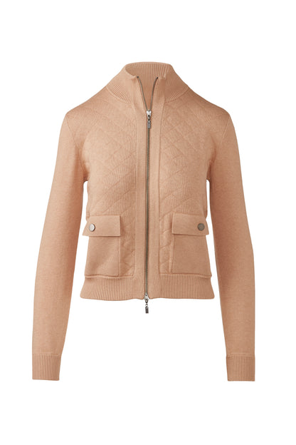 Quilted Zip Mock Cardigan