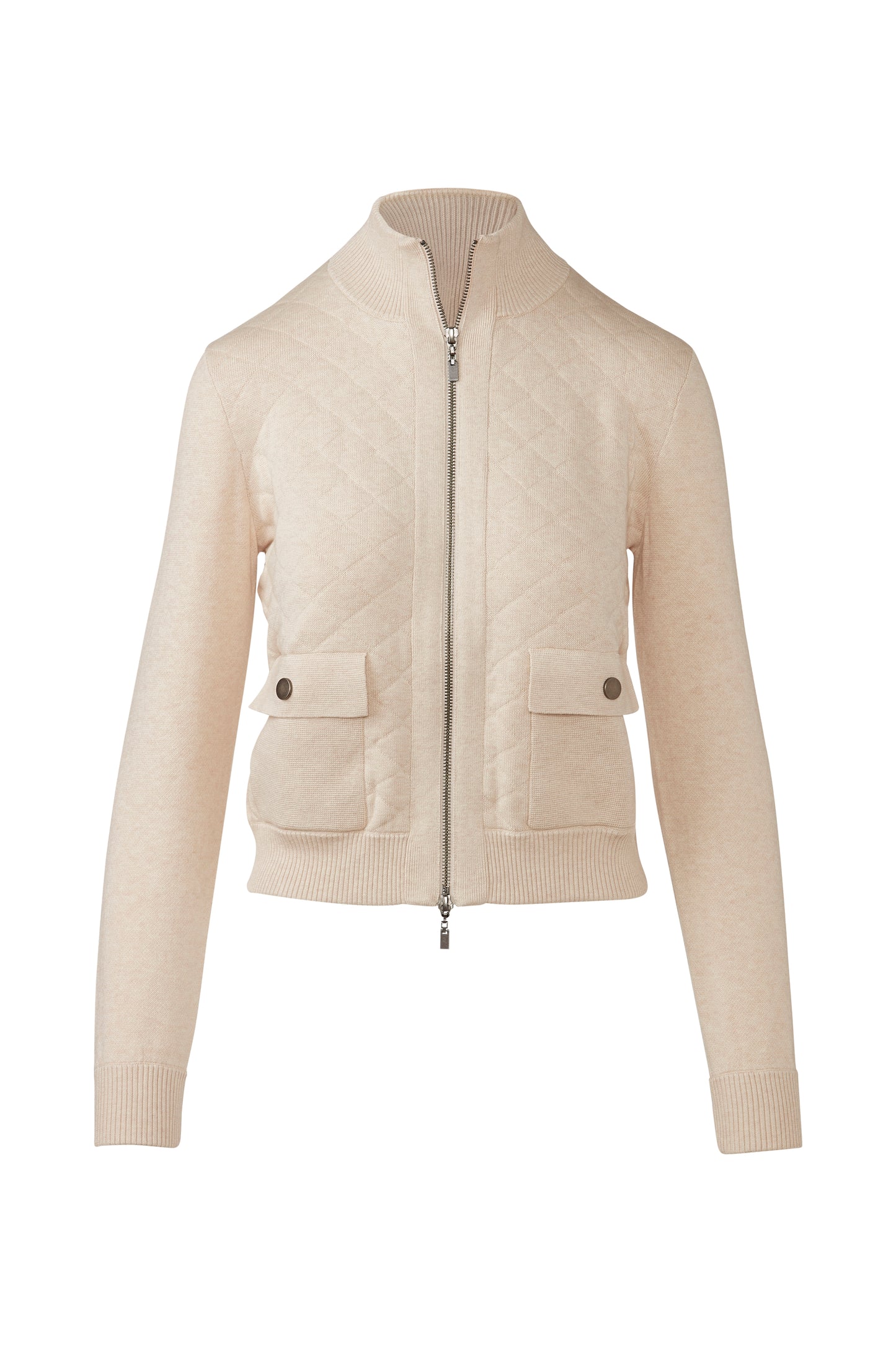 Quilted Zip Mock Cardigan