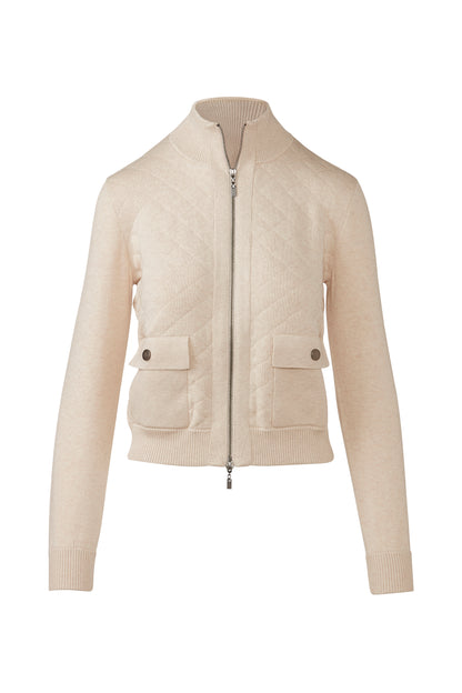 Quilted Zip Mock Cardigan