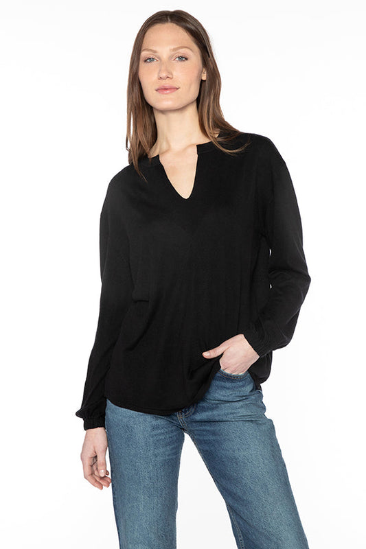 SPLIT NECK PULLOVER