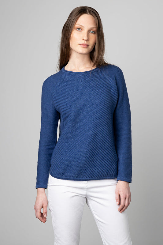 DIAGONAL TEXTURE BOATNECK