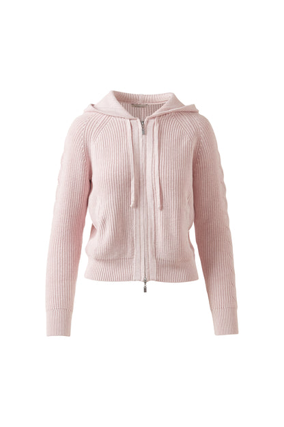 CABLE AND RIB ZIP HOODIE
