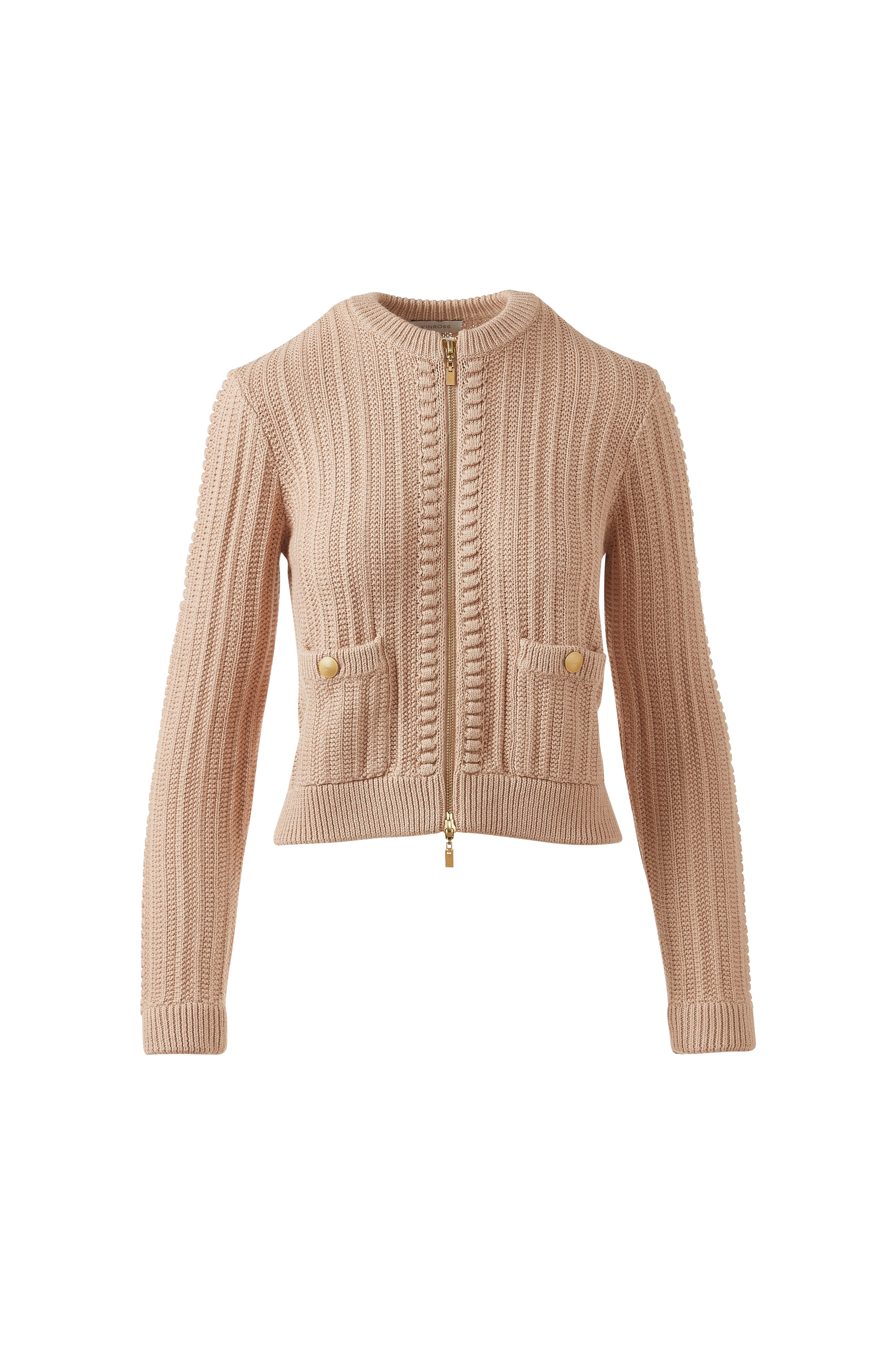 BOBBLE ZIP CARDIGAN – Kinross Cashmere