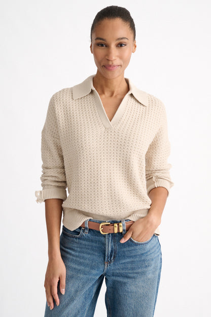 Textured Splitneck Polo