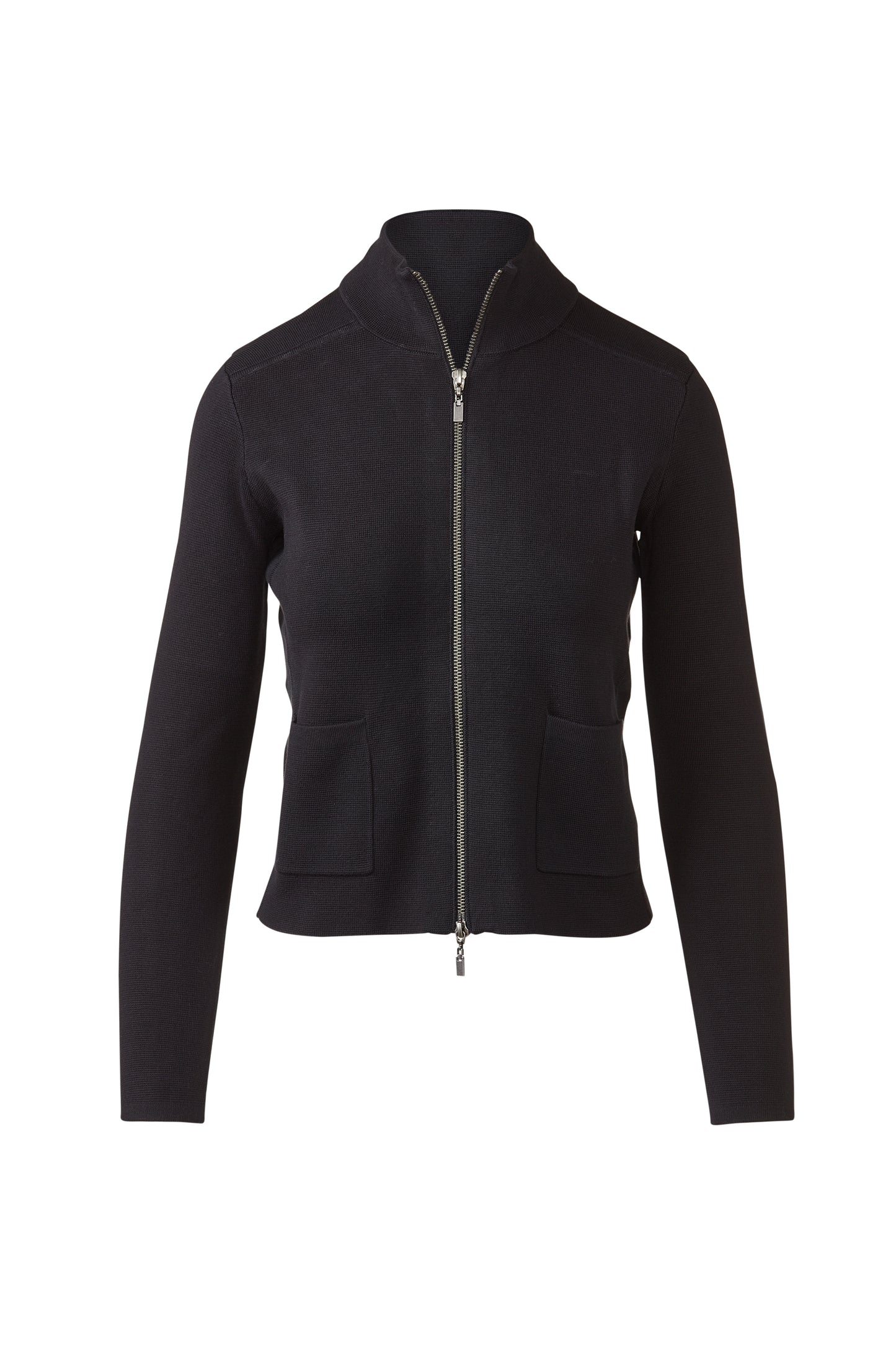Tailored Zip Mock Cardigan