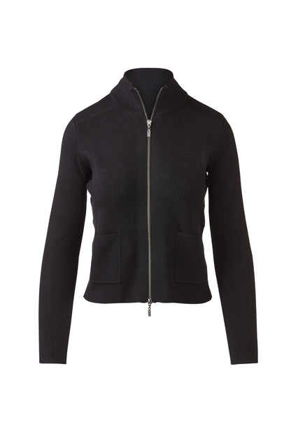 Tailored Zip Mock Cardigan