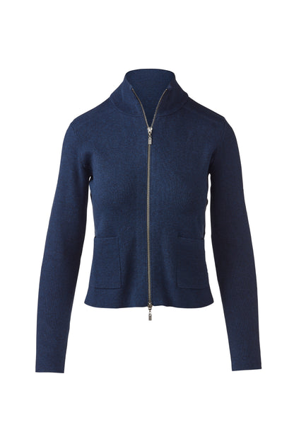 Tailored Zip Mock Cardigan