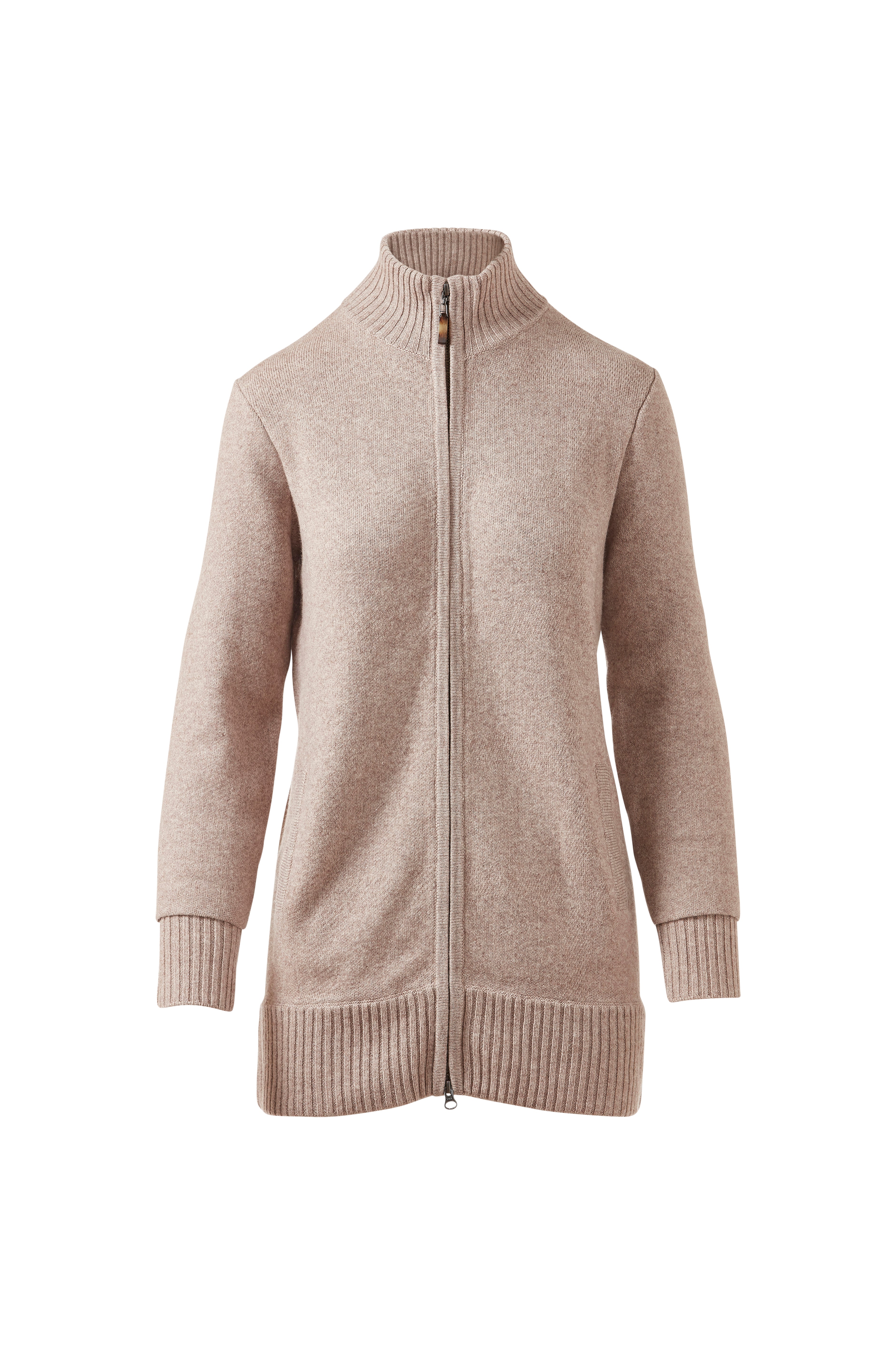 ZIP MOCK CARDIGAN – Kinross Cashmere