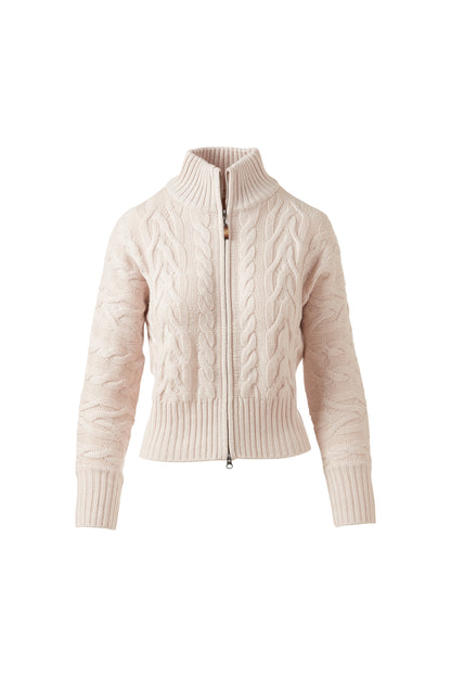 LUXE CABLE ZIP CARDIGAN