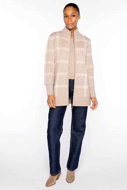 ZIP MOCK CARDIGAN