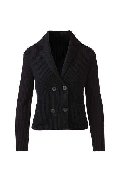 Rib Notch Collar Cardigan