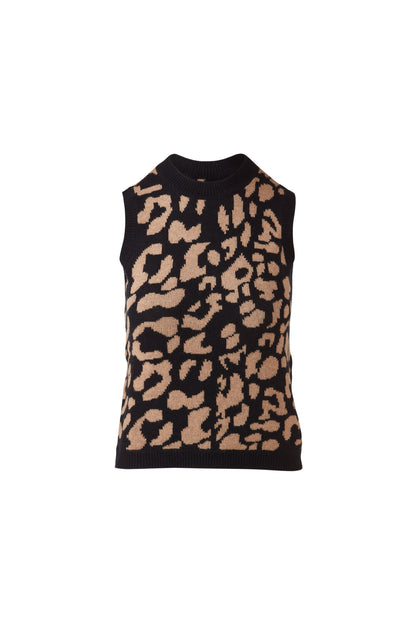 Double Knit Leopard S/L Crew