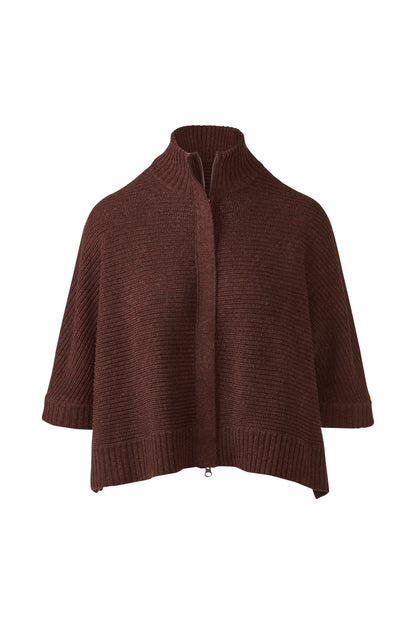 Rib Zip Mock S/L Cardigan
