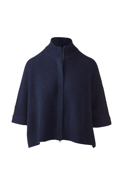 Rib Zip Mock S/L Cardigan