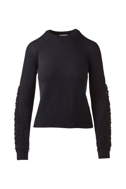 Fringe Sleeve Crew