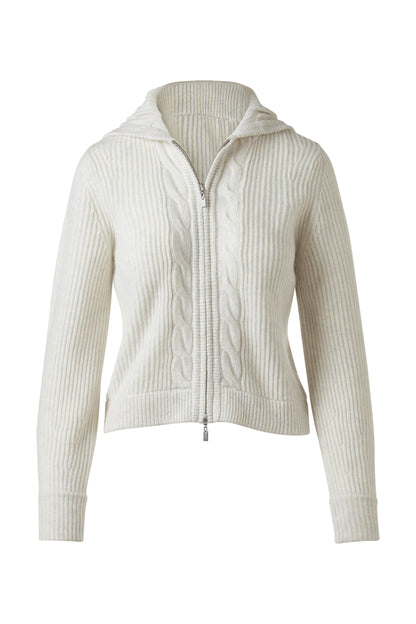 RIB & CABLE ZIP HOODIE