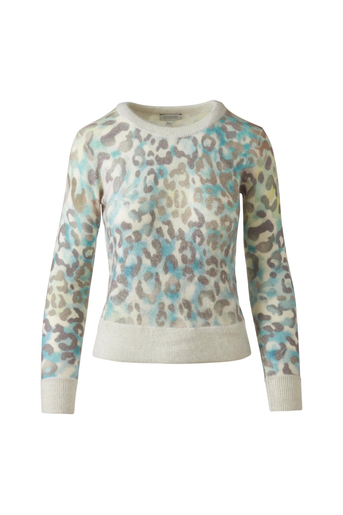 BRUSHED LEOPARD PRINT CREW