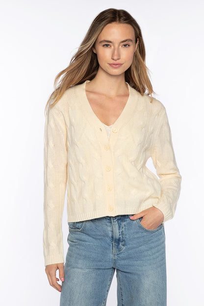 CABLE VEE CARDIGAN