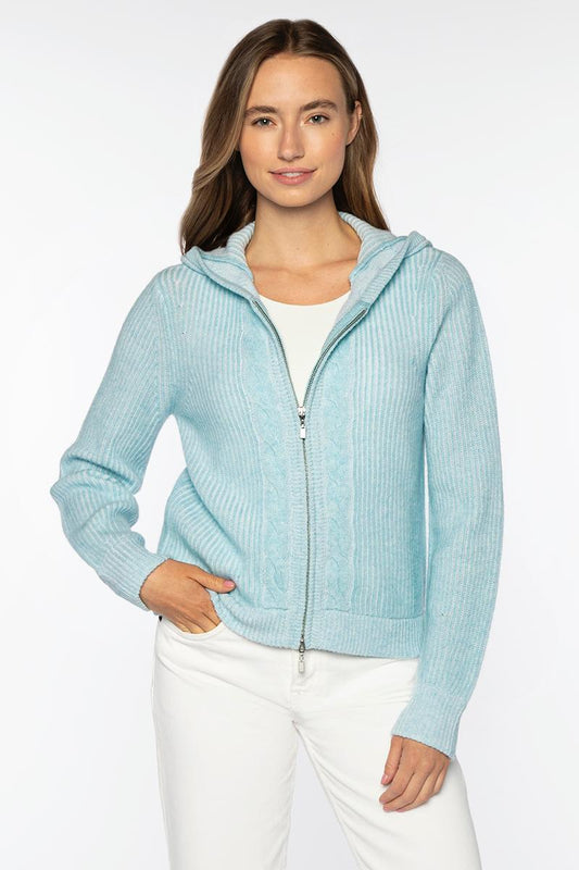 RIB & CABLE ZIP HOODIE