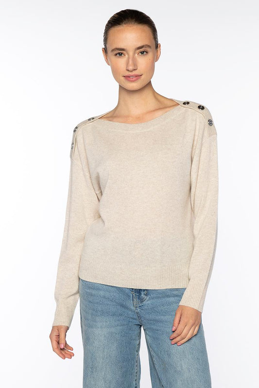 BUTTONED SHOULDER PULLOVER