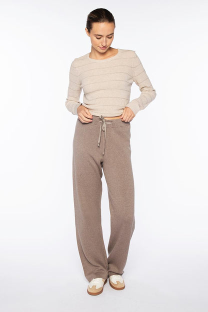 DOUBLEKNIT LUREX DRAWSTRING PANT