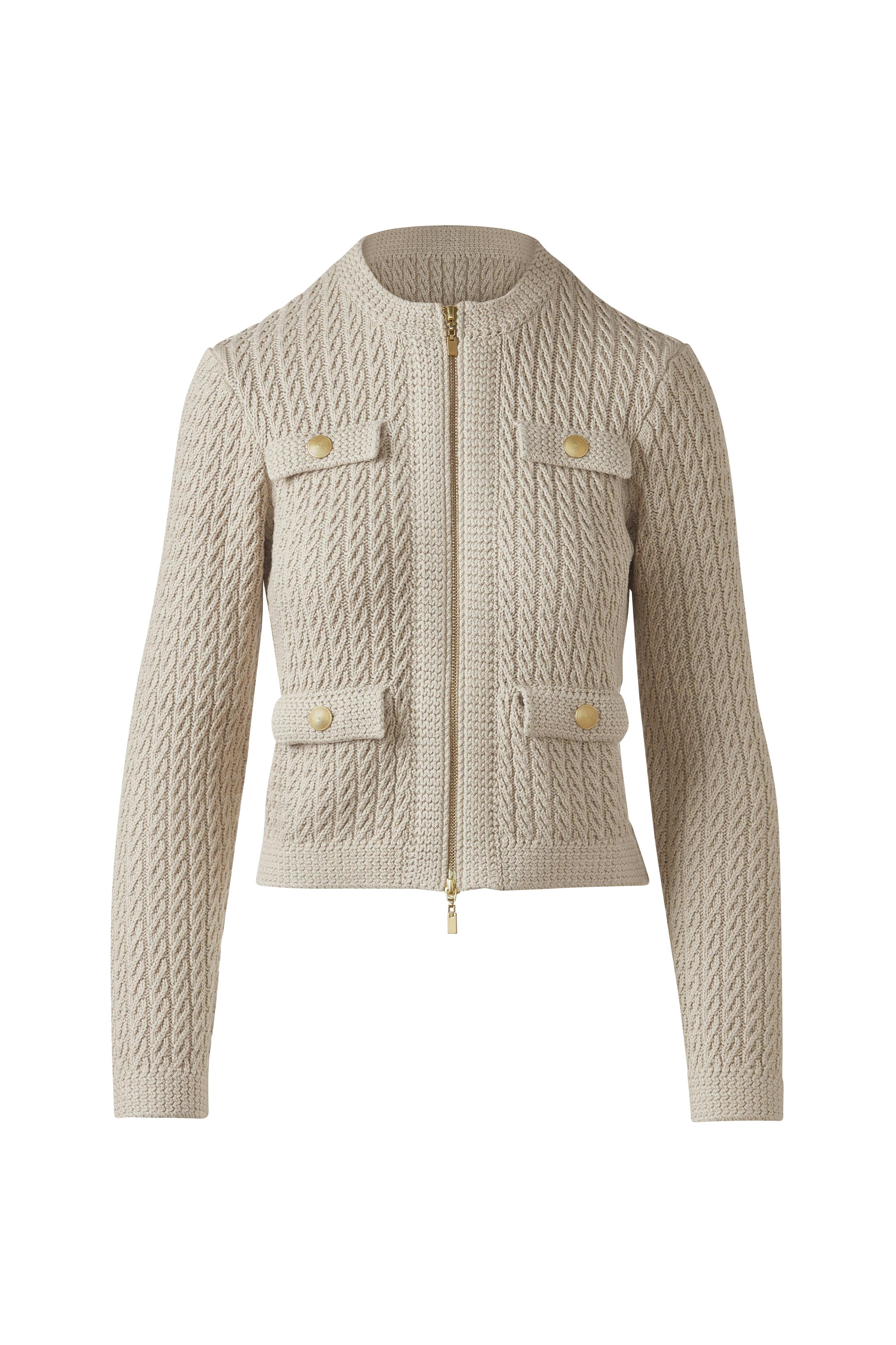 TEXTURED ZIP CARDIGAN – Kinross Cashmere