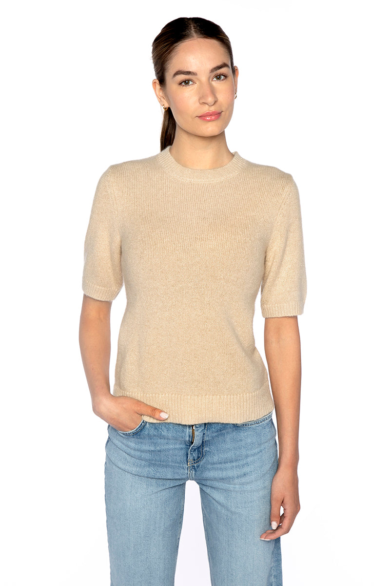 Lofty Lurex Short Slv Crew
