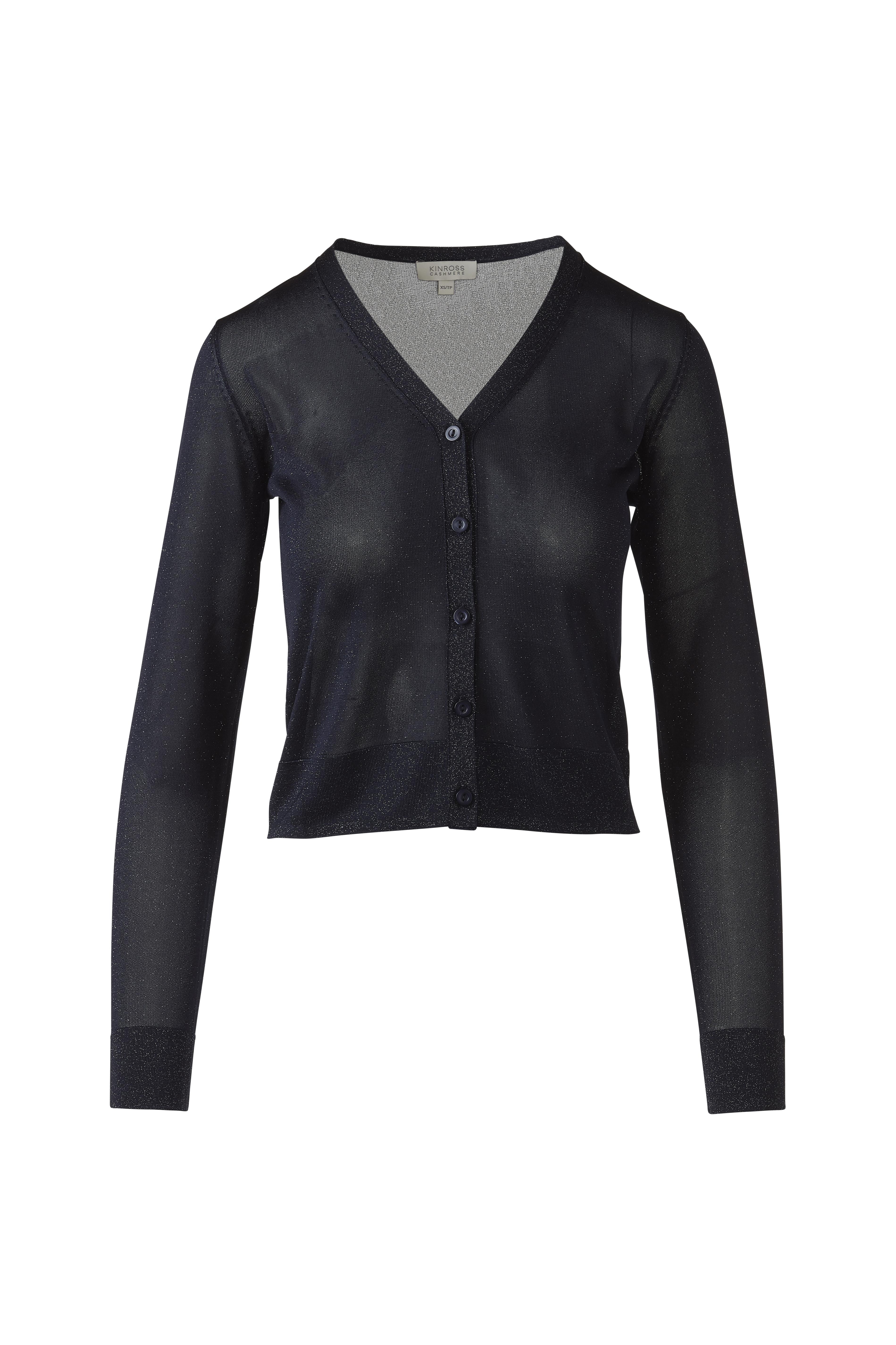 トップス Shimmering Knit Cardigan 26SS Shimmer Button Front Vee Cardigan | KINROSS – Kinross Cashmere