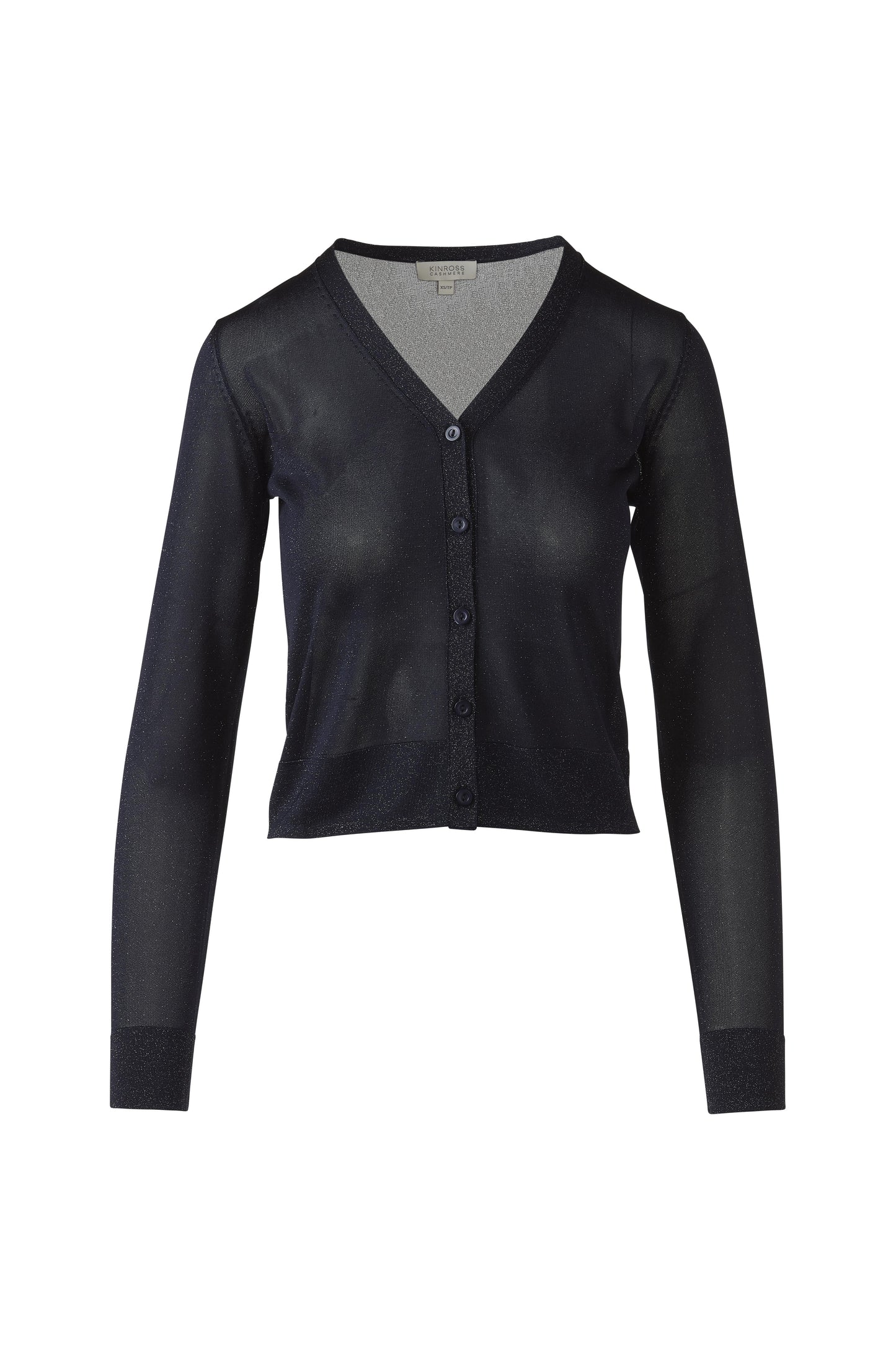 SHIMMER BUTTON FRONT VEE CARDIGAN