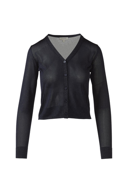 SHIMMER BUTTON FRONT VEE CARDIGAN