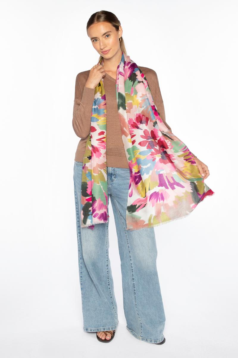 MIXED BOUQUET PRINT SCARF