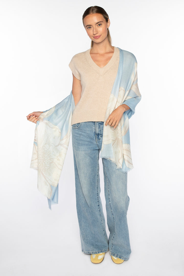 Oversized Blooms Print Scarf