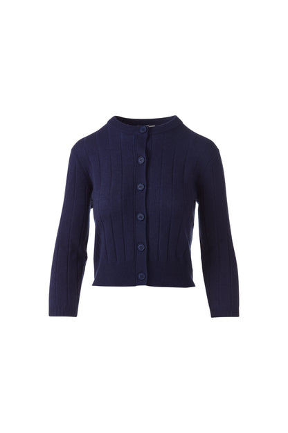 SHORT RIB CREW CARDIGAN