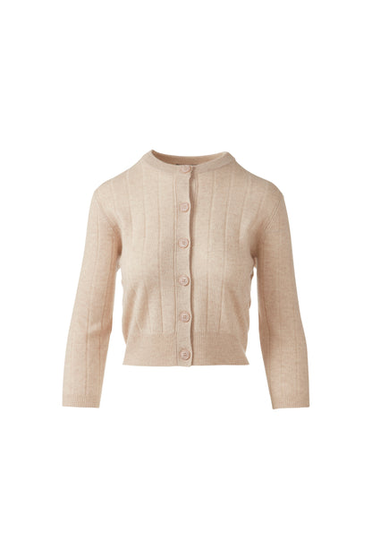 SHORT RIB CREW CARDIGAN