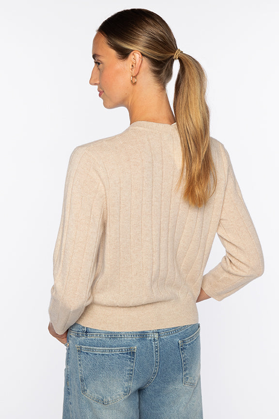 SHORT RIB CREW CARDIGAN