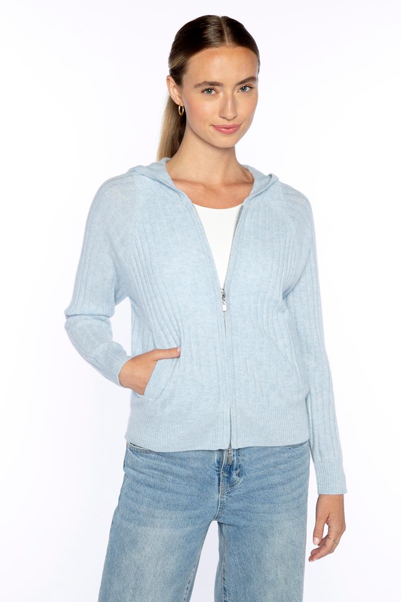 RAGLAN RIB ZIP HOODIE