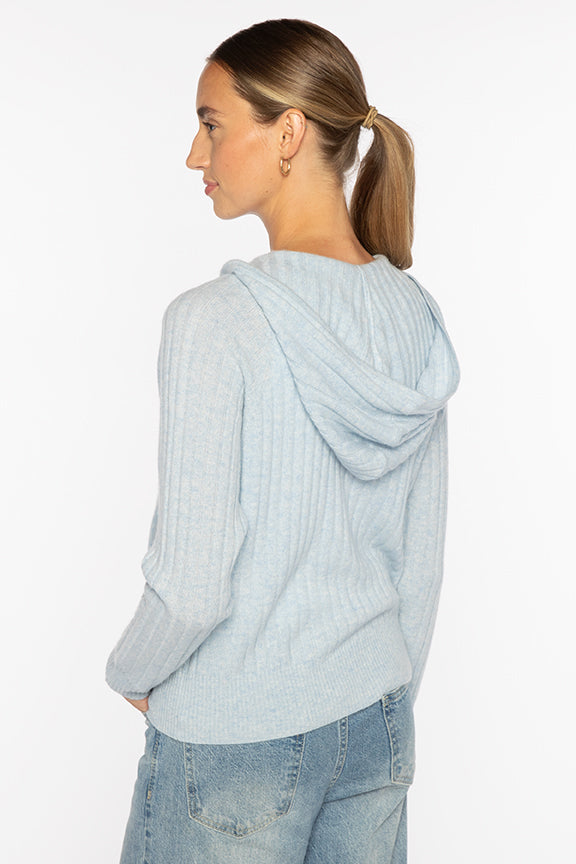 RAGLAN RIB ZIP HOODIE