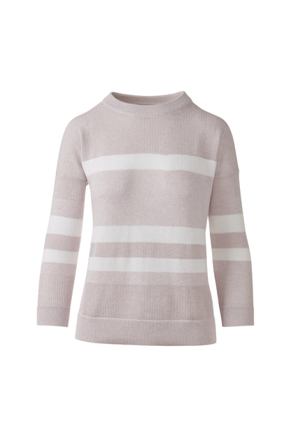 MESH STRIPE CREW in THISTLE/WHITE