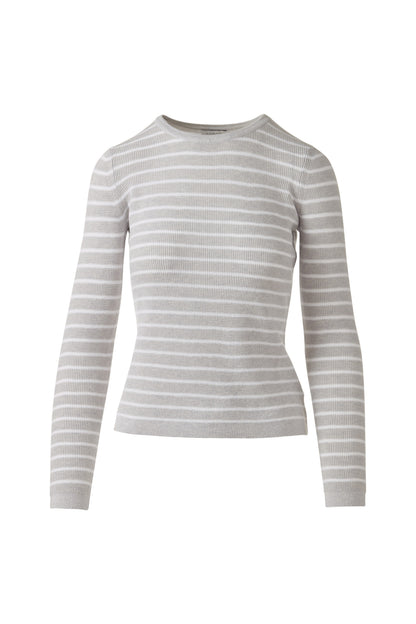 TEXTURE STRIPE CREW in GREYSTONE/WHITE