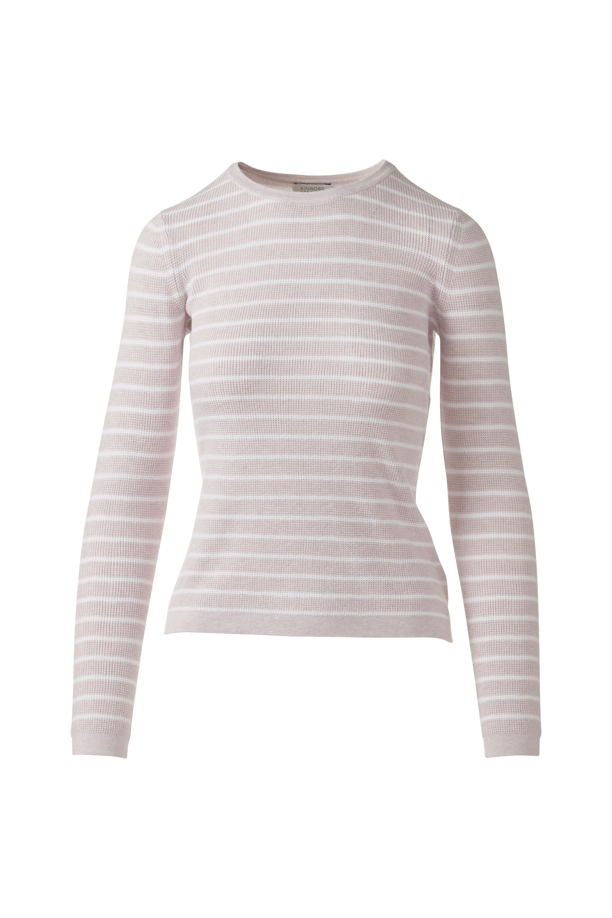 TEXTURE STRIPE CREW in THISTLE/WHITE