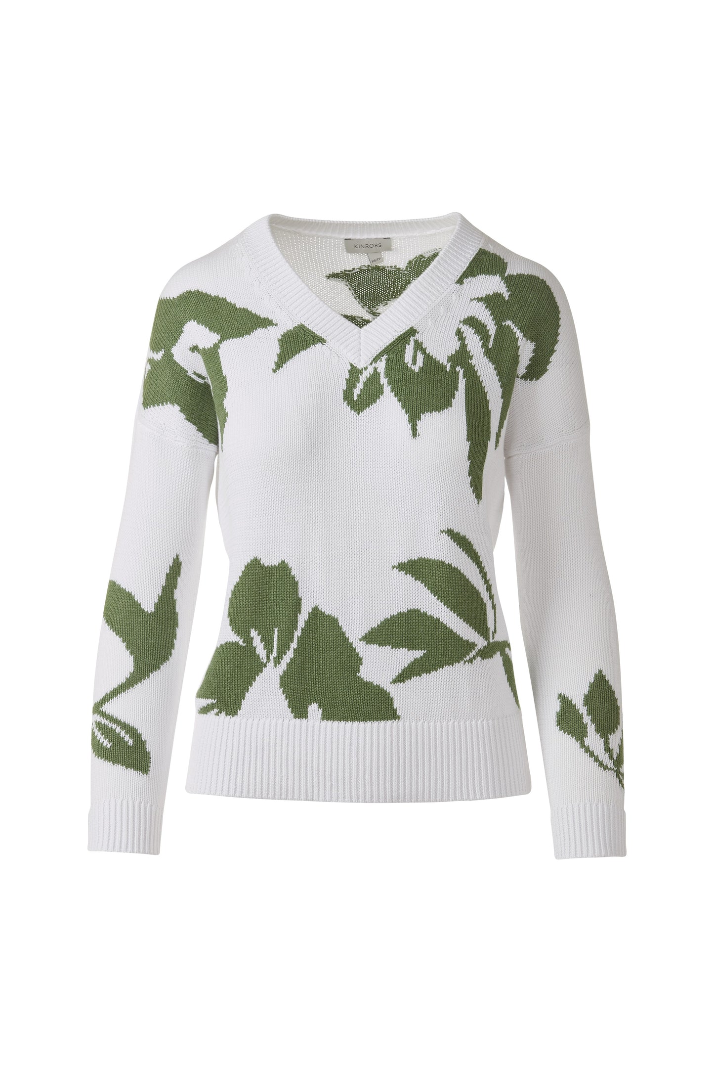 INTARSIA EASY VEE in WHITE/VINE