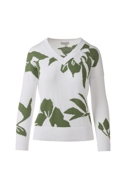 INTARSIA EASY VEE in WHITE/VINE