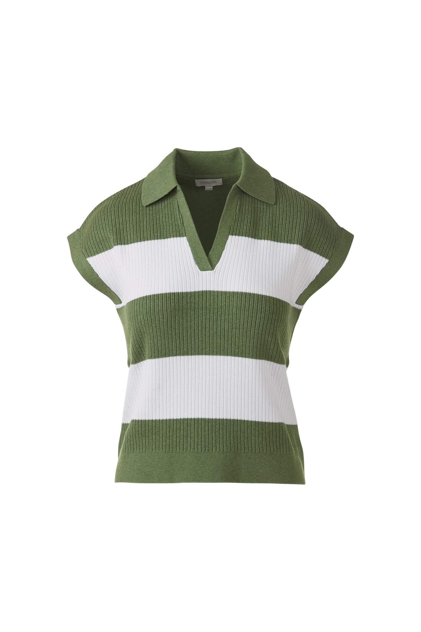 RIB SPLITNECK POLO in VINE/WHITE