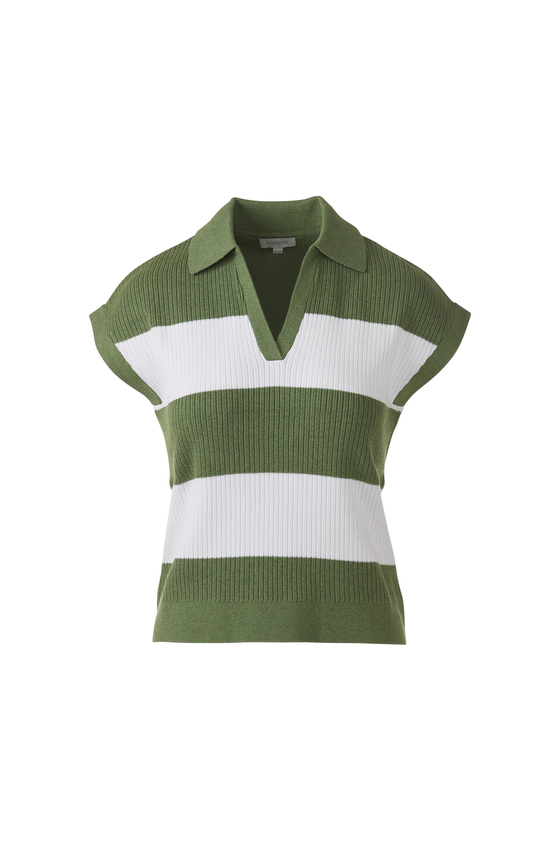 RIB SPLITNECK POLO in VINE/WHITE