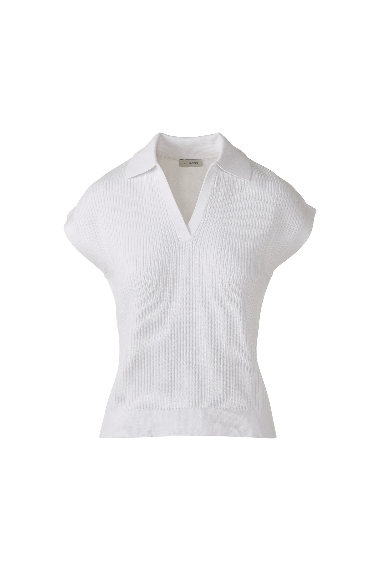 RIB SPLITNECK POLO in WHITE