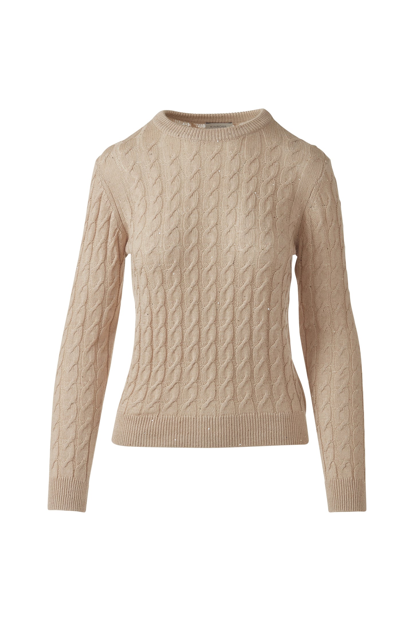 FWT SEQUIN CABLE CREW in STRAW