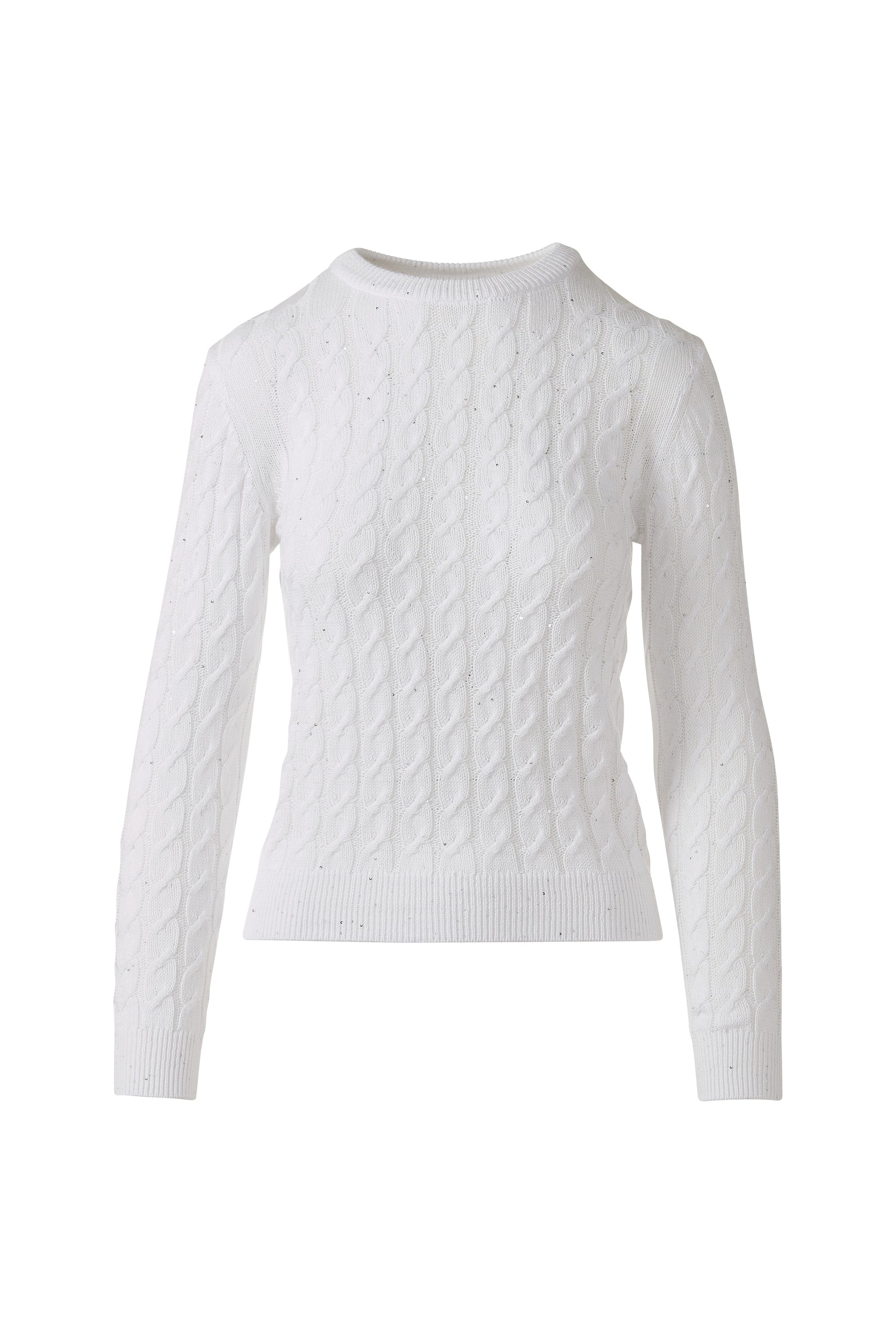 FWT SEQUIN CABLE CREW in WHITE