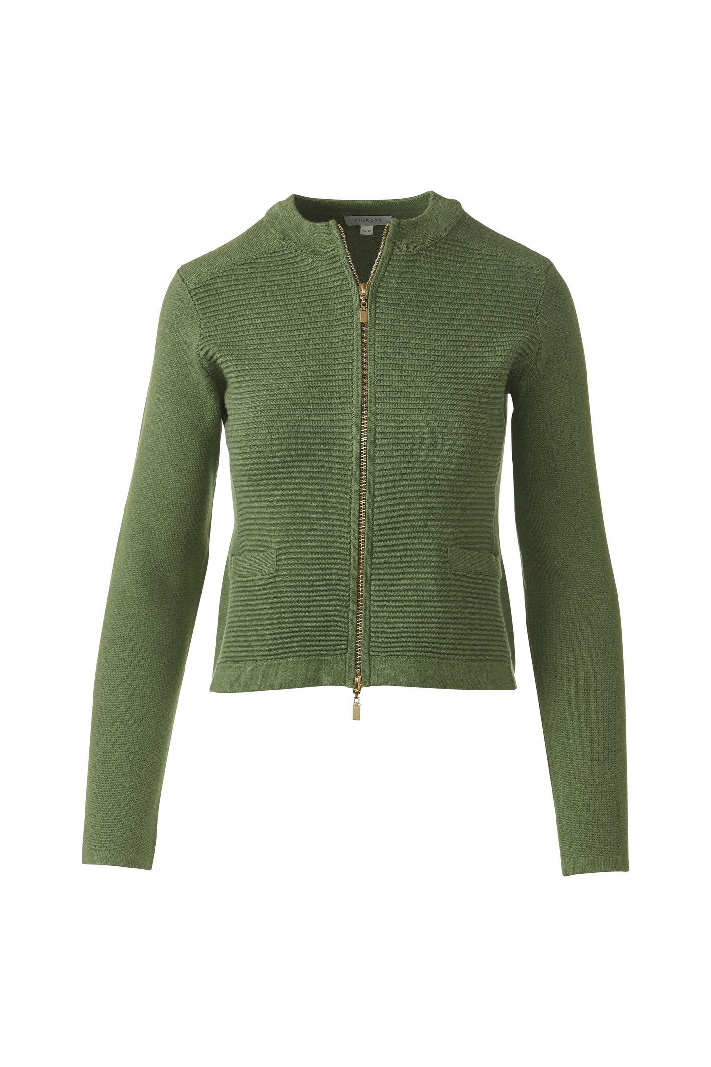 FITTED ZIP CARDIGAN in VINE
